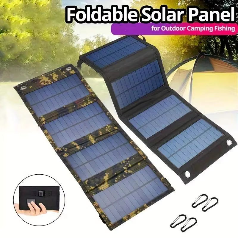 Portable USB Foldable Solar Panel, Folding Solar Panels for Travel, Mobile Phone Charging Bank, Flashlight, Fan, Mobile Phone Ba